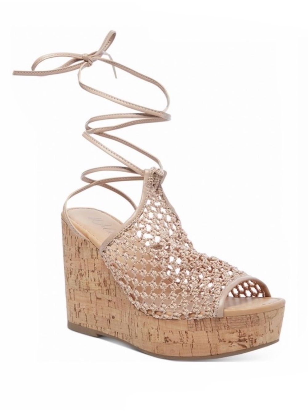 Wild Pair Blush Haylinn Tie-Up Platform Wedge Sandals Size 10